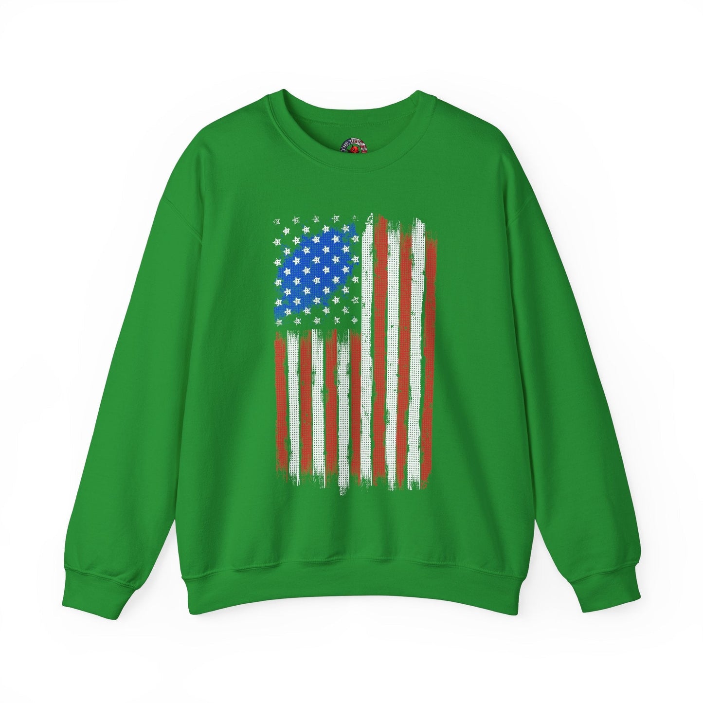 Tattered American Flag Crewneck Sweatshirt The Devil's Pickle