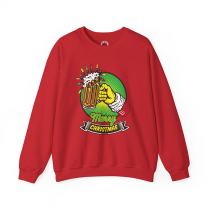 Merry Christmas Beer Crewneck Sweatshirt The Devil's Pickle
