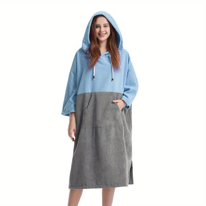Mutao Quick-Dry Hooded Changing Robe - Cozy Terry Towel Poncho with Front Pocket, Windproof & Perfect for Beach, Surfing, Diving, Swimming - One Size Fits All, Machine Washable - For Men & Women - Suitable for Water Sports & NovaCart