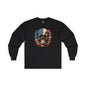 American Flag Skull Long Sleeve Tee The Devil's Pickle