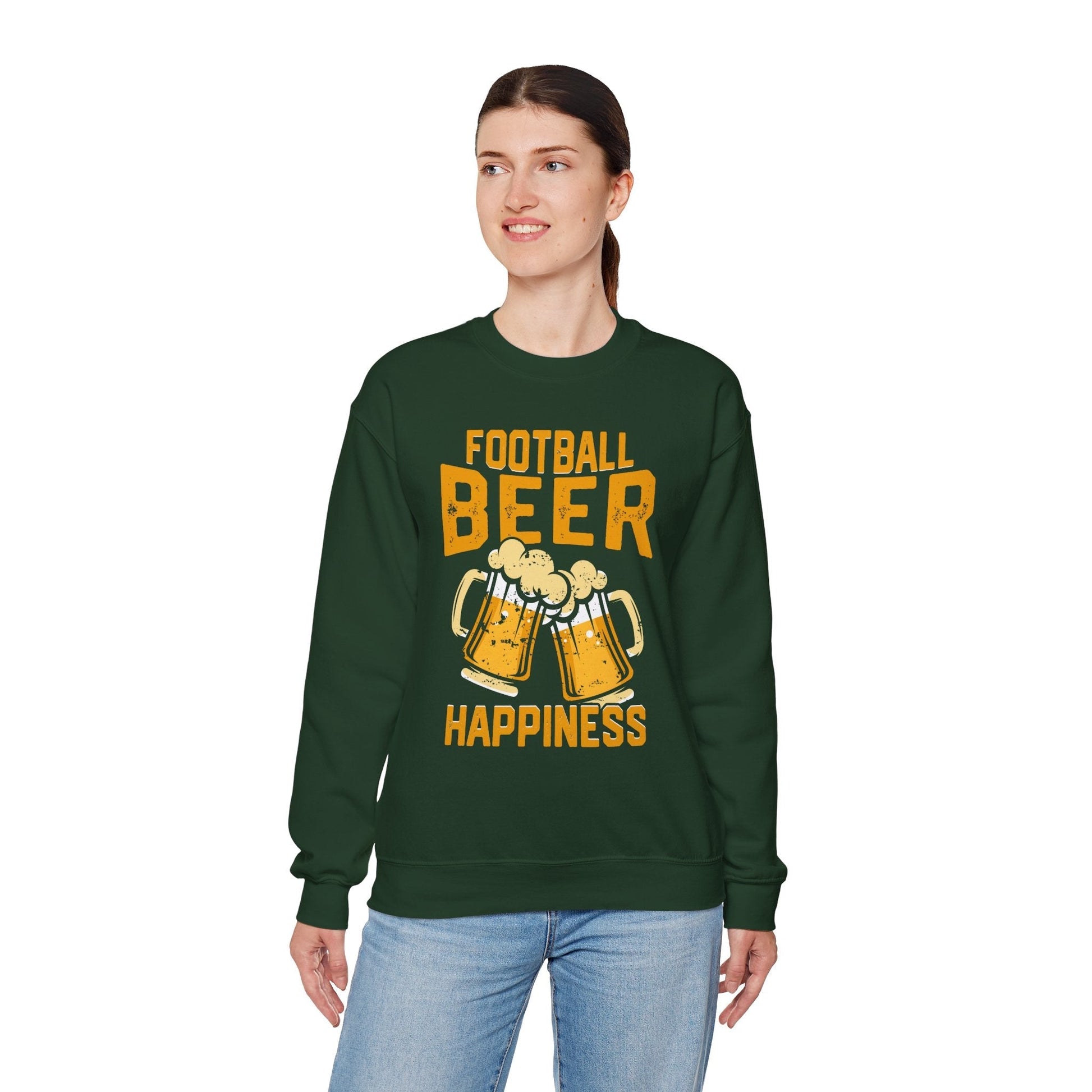 Football Beer and Happiness Crewneck Sweatshirt The Devil's Pickle