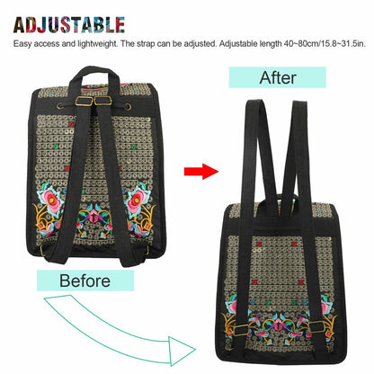 [Ethnic Style Daypack] GUDAOBELL Vintage Embroidered Women's Backpack | Ethnic Style Travel Daypack Tote Shoulder Bag NovaCart
