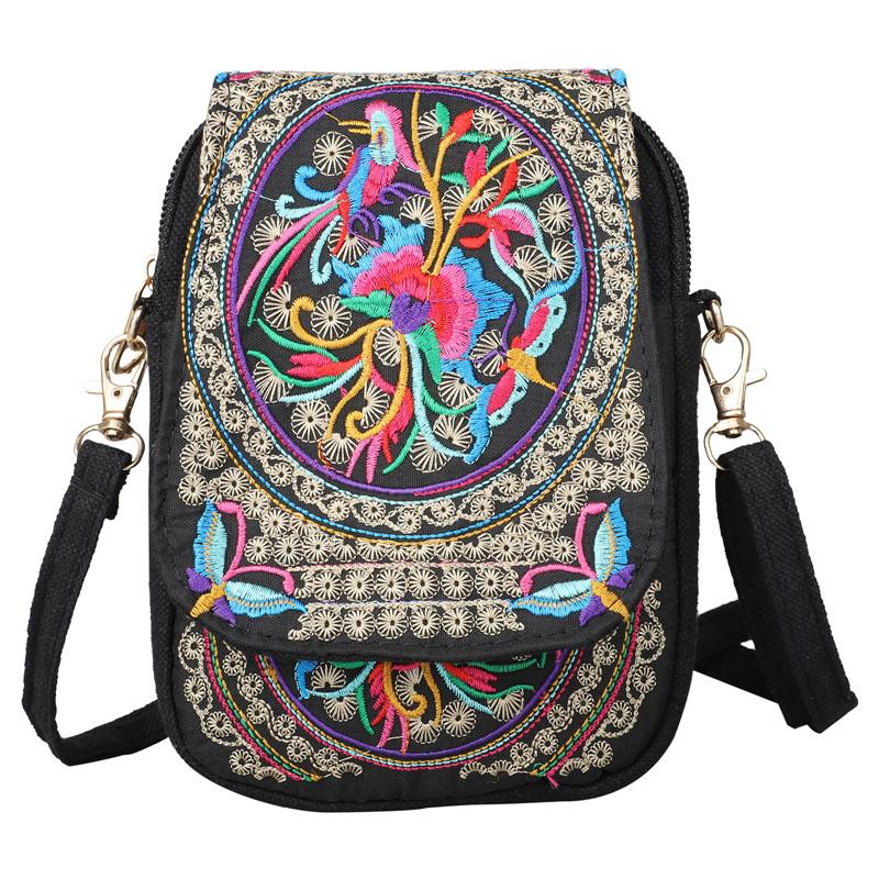 Women's Embroidered Crossbody Bag, Mini Shoulder Bag, Portable Double-Layer Wallet, Phone Pouch NovaCart