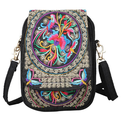 Women's Embroidered Crossbody Bag, Mini Shoulder Bag, Portable Double-Layer Wallet, Phone Pouch NovaCart