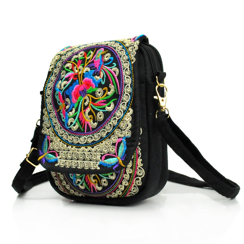 Women's Embroidered Crossbody Bag, Mini Shoulder Bag, Portable Double-Layer Wallet, Phone Pouch NovaCart