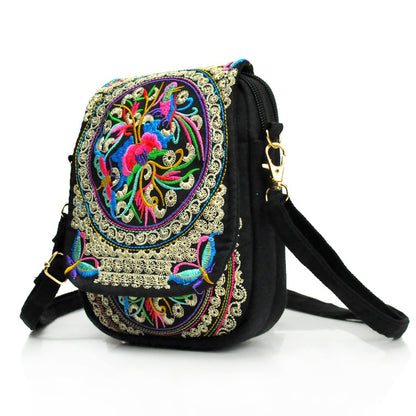 Women's Embroidered Crossbody Bag, Mini Shoulder Bag, Portable Double-Layer Wallet, Phone Pouch NovaCart