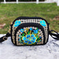 Vibrant Floral Embroidered Crossbody Bag for Women - Lightweight, Double-Sided Design with Detachable Strap, Zipper Closure, and Phone Pocket - Perfect for Casual Outings, Travel Accessory | Vibrant Pattern Bag | Coin Purse NovaCart