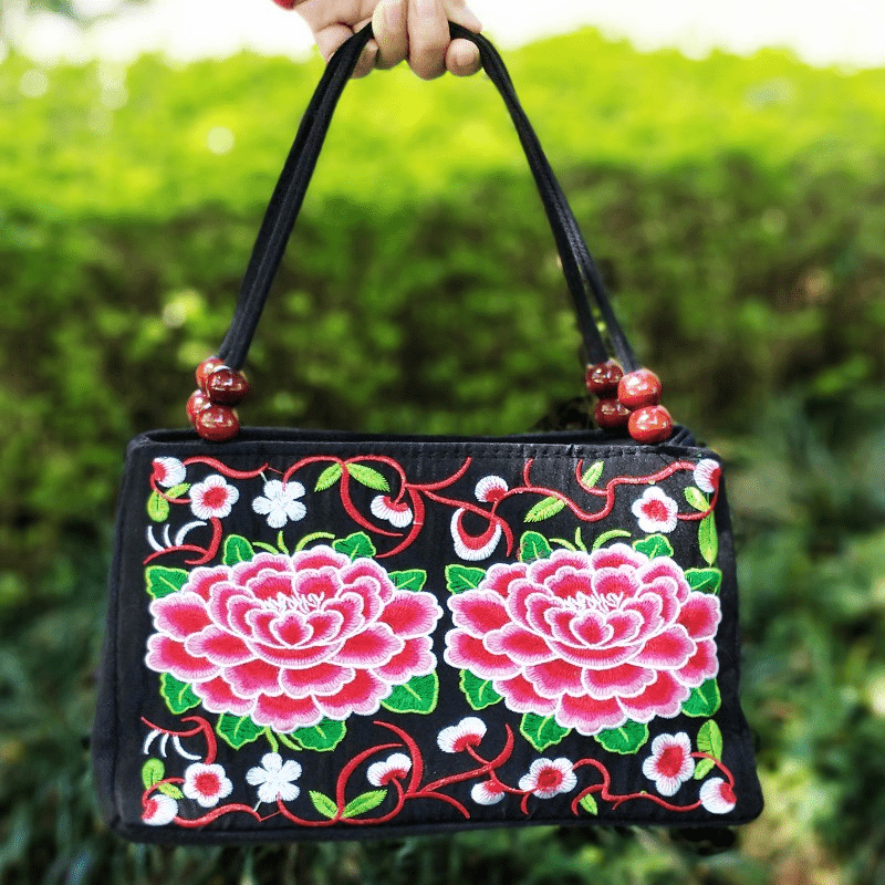 Embroidered Handbag, Double Zipper Bag, Women's Printed Handbag NovaCart