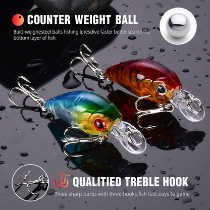 8pcs Crankbait Minnow Lure Set, Floating Artificial Fishing Lures, Topwater Baits NovaCart