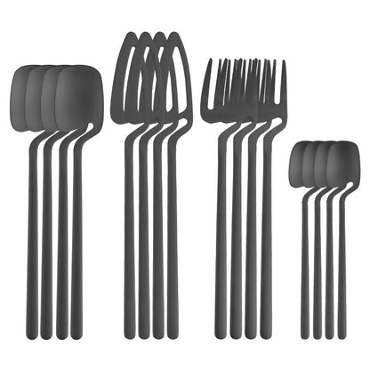 16pcs/24pcs Cutlery Set - Reusable Stainless Steel Dinnerware Set With Long Handle - Tableware Eating Utensils Set - Kitchen Supplies - For Family & Friends - Perfect for Everyday Use & Picnics NovaCart