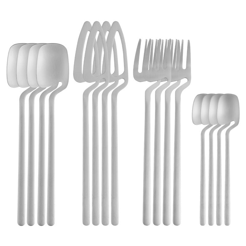 16pcs/24pcs Cutlery Set - Reusable Stainless Steel Dinnerware Set With Long Handle - Tableware Eating Utensils Set - Kitchen Supplies - For Family & Friends - Perfect for Everyday Use & Picnics NovaCart