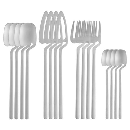 16pcs/24pcs Cutlery Set - Reusable Stainless Steel Dinnerware Set With Long Handle - Tableware Eating Utensils Set - Kitchen Supplies - For Family & Friends - Perfect for Everyday Use & Picnics NovaCart