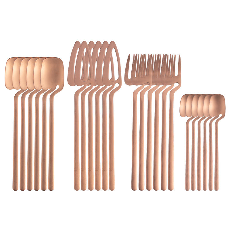 16pcs/24pcs Cutlery Set - Reusable Stainless Steel Dinnerware Set With Long Handle - Tableware Eating Utensils Set - Kitchen Supplies - For Family & Friends - Perfect for Everyday Use & Picnics NovaCart