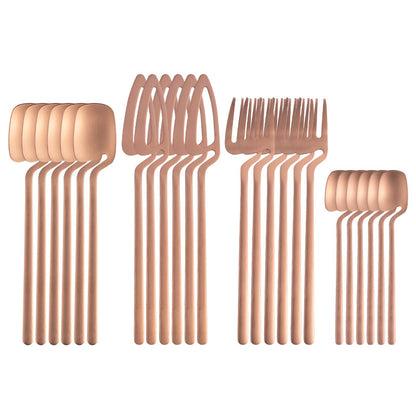 16pcs/24pcs Cutlery Set - Reusable Stainless Steel Dinnerware Set With Long Handle - Tableware Eating Utensils Set - Kitchen Supplies - For Family & Friends - Perfect for Everyday Use & Picnics NovaCart