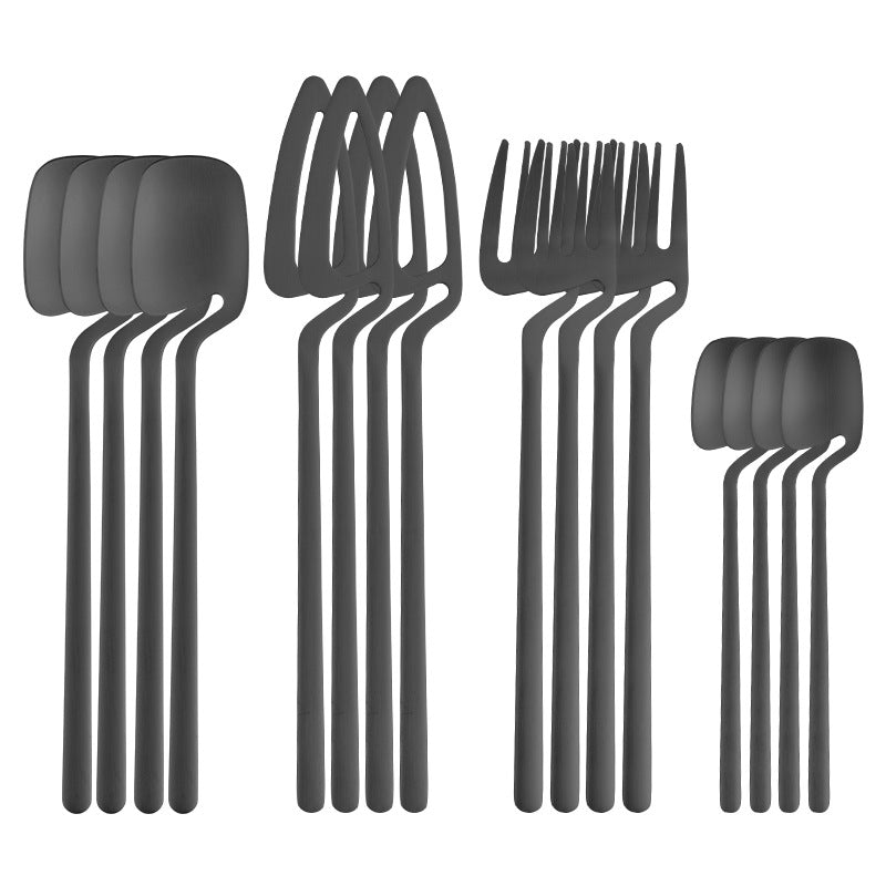 16pcs/24pcs Cutlery Set - Reusable Stainless Steel Dinnerware Set With Long Handle - Tableware Eating Utensils Set - Kitchen Supplies - For Family & Friends - Perfect for Everyday Use & Picnics NovaCart
