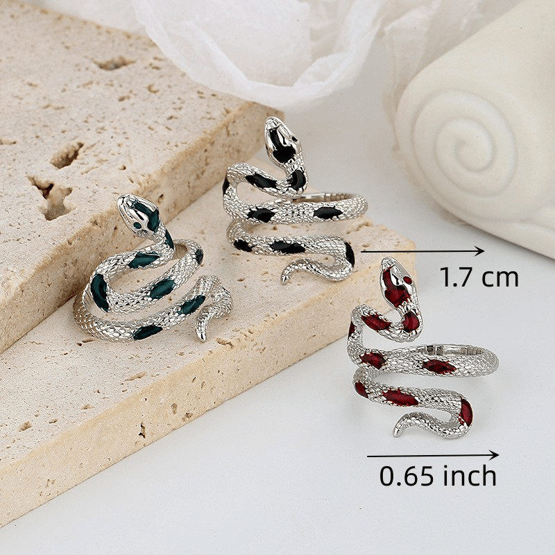Exquisite Snake Personality Ring Silver Plated Jewelry For Women Hand Accessories NovaCart