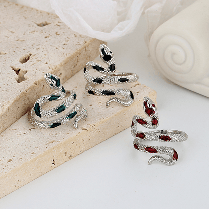 Exquisite Snake Personality Ring Silver Plated Jewelry For Women Hand Accessories NovaCart