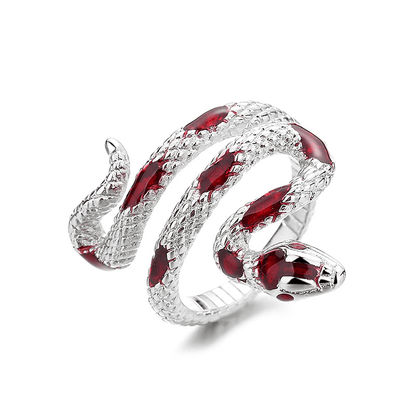 Exquisite Snake Personality Ring Silver Plated Jewelry For Women Hand Accessories NovaCart