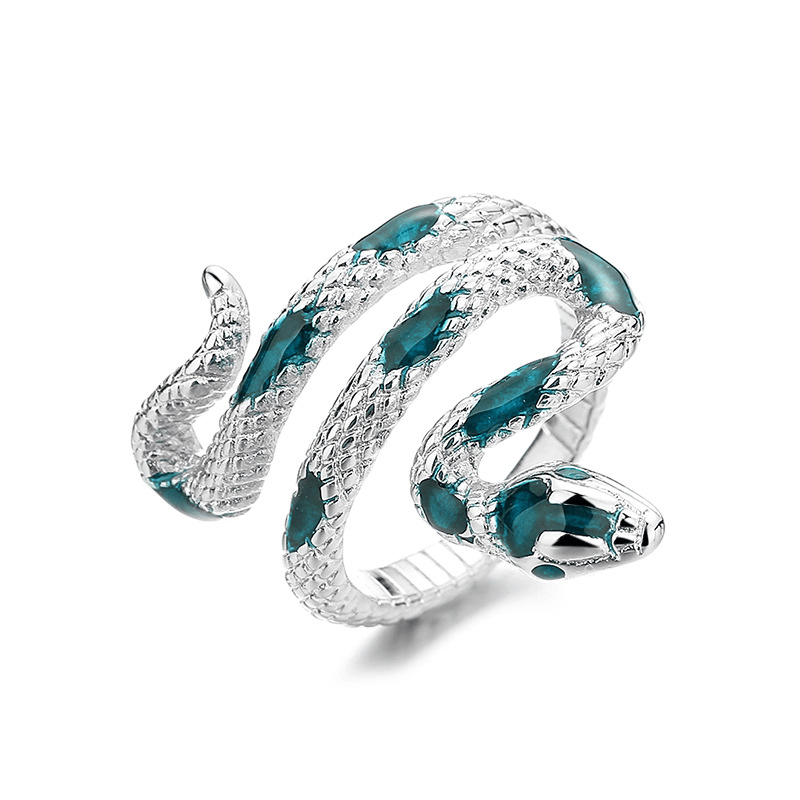 Exquisite Snake Personality Ring Silver Plated Jewelry For Women Hand Accessories NovaCart