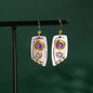 Women's Vintage Bohemian Drop Earrings - 14K Gold Plated Zinc Alloy with Synthetic Gems, Simple Irregular Shape Metal Engraved Pattern Dangle Jewelry | Elegant Gift for Women | Lightweight and Durable NovaCart
