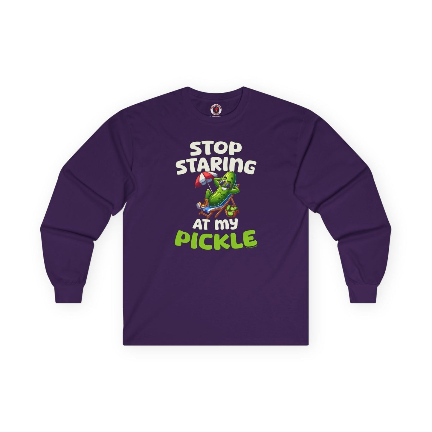 Stop Staring At My Pickle Long Sleeve Tee The Devil's Pickle