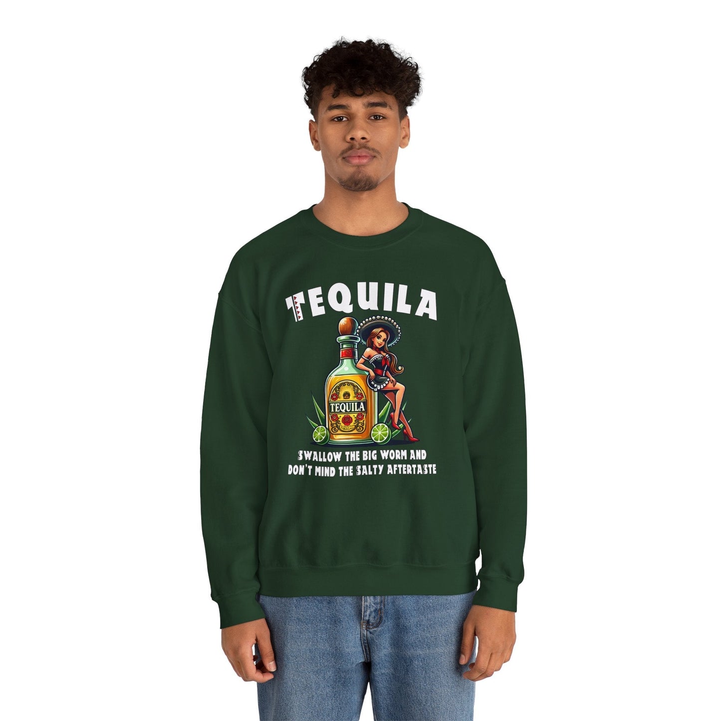 Tequila Swallow The Big Worm Crewneck Sweatshirt The Devil's Pickle
