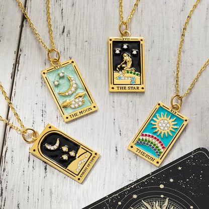 Tarot Card Pendant Necklace LUNAR VINES