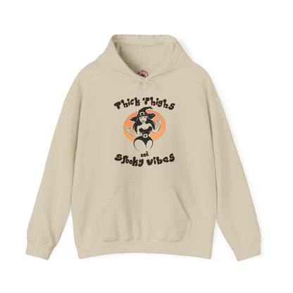 Thick Thighs and Spooky Vibes Hooded Sweatshirt The Devil's Pickle