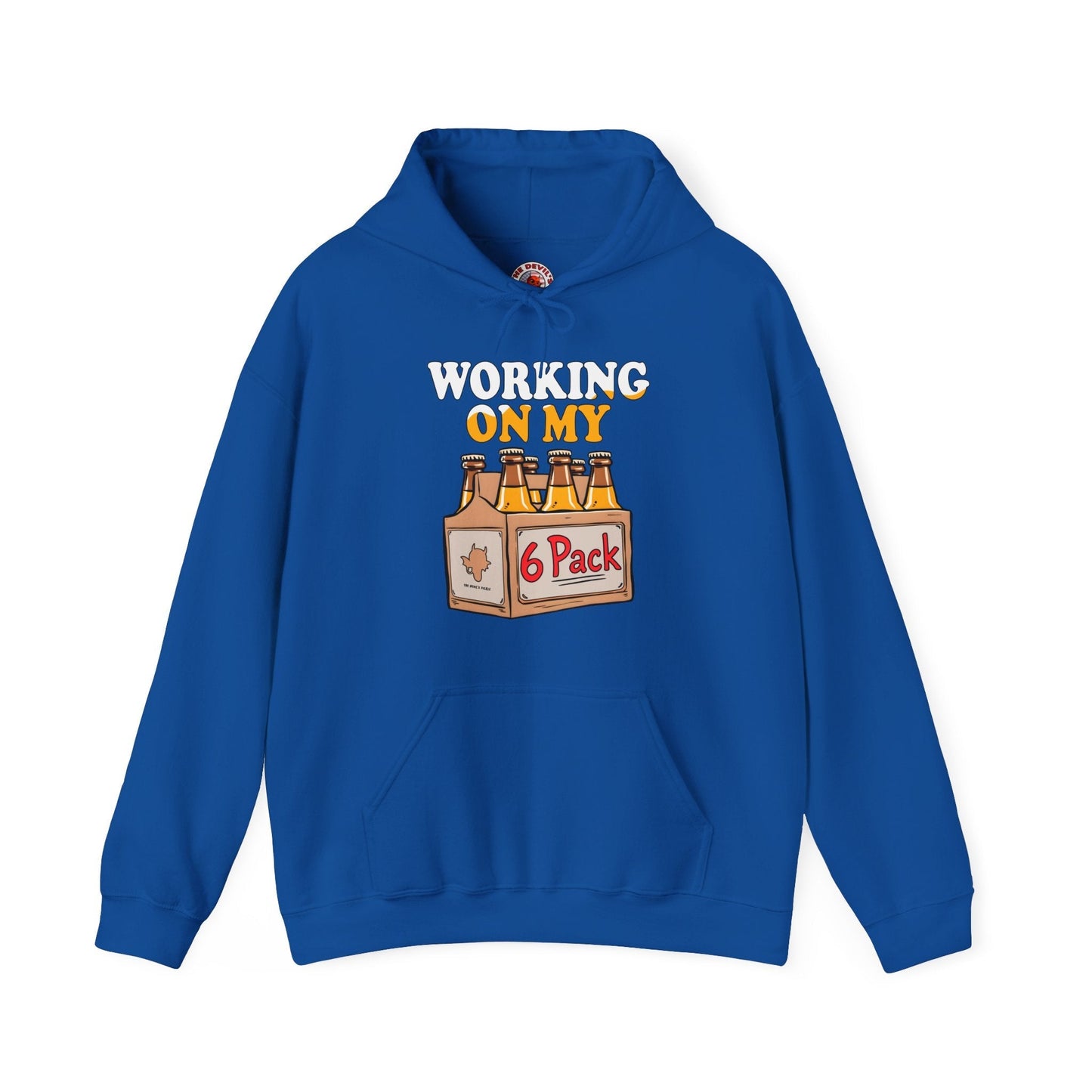 Working On My 6 Pack Hooded Sweatshirt The Devil's Pickle