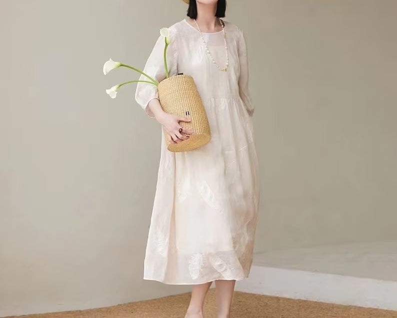 Women's Fashion Personality Linen Dress FitiqueFit