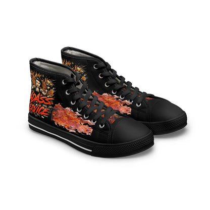 Bad Ass Service Womens Black High Top Sneakers Country in My Heart
