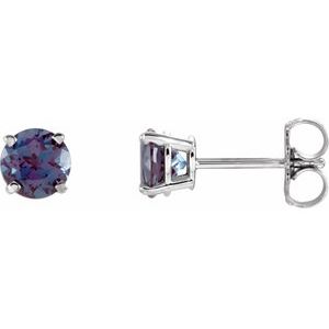 14K White 5 mm Lab-Grown Alexandrite Earrings Ethereal Legacy Boutiques