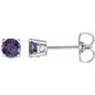 14K White 4 mm Lab-Grown Alexandrite Earrings Ethereal Legacy Boutiques