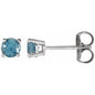 14K White 4 mm Natural Swiss Blue Topaz Earrings Ethereal Legacy Boutiques
