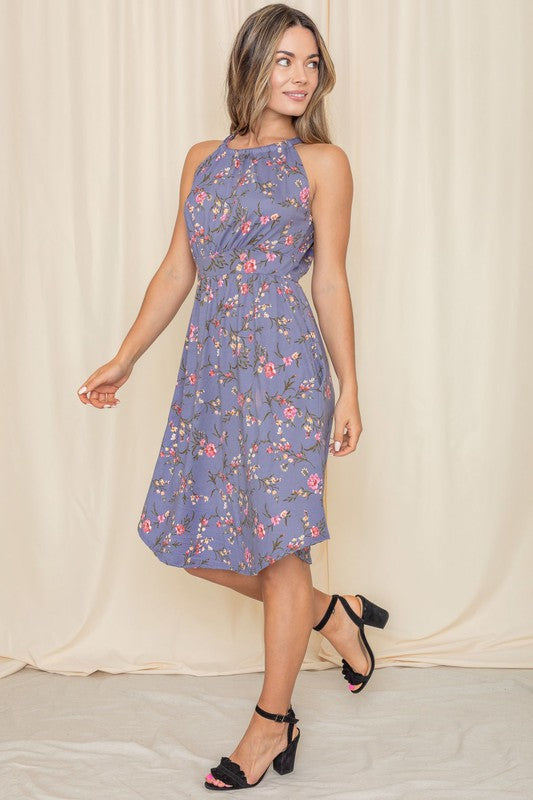Floral Halter Top Midi Dress See size chart under “more details” The Fashion Celestial