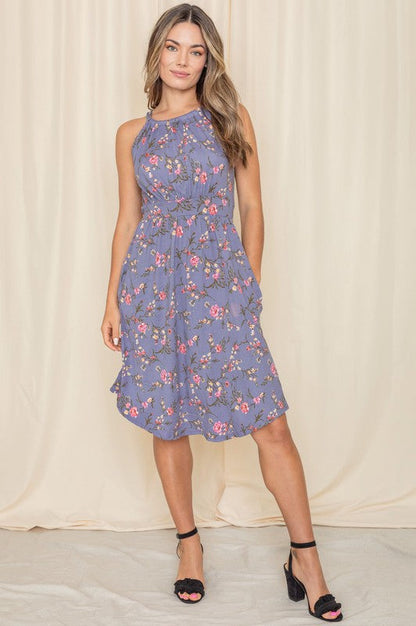 Floral Halter Top Midi Dress See size chart under “more details” The Fashion Celestial