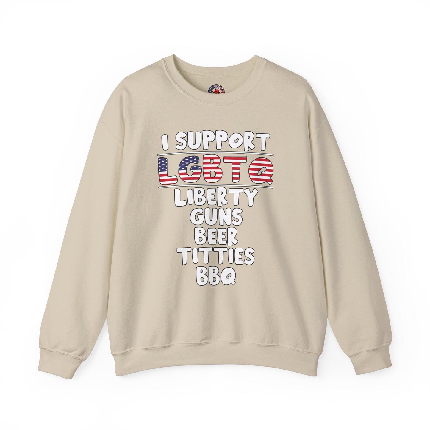 I Support LGBTQ Crewneck Sweatshirt The Devil's Pickle