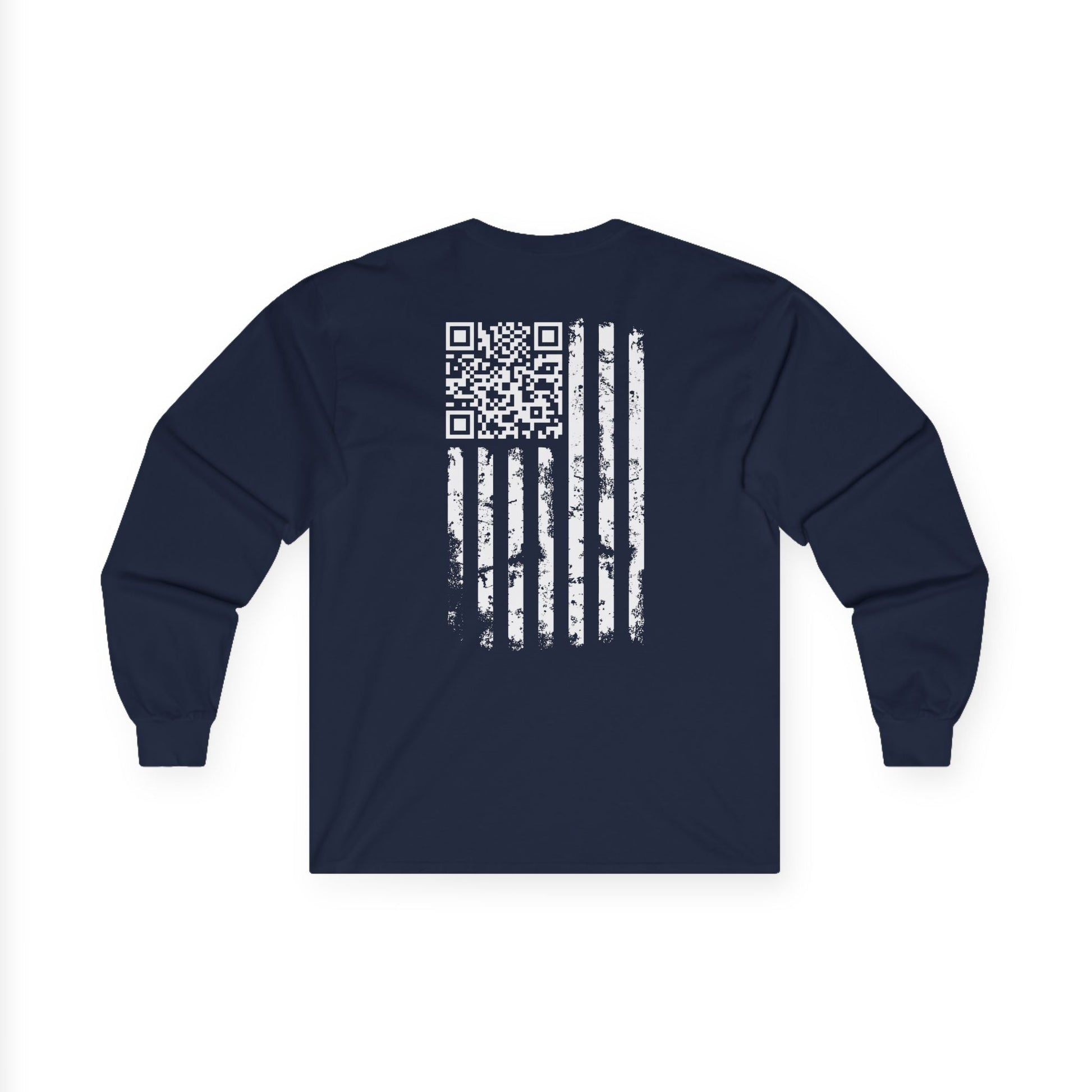 American Flag QR Code Long Sleeve Tee The Devil's Pickle