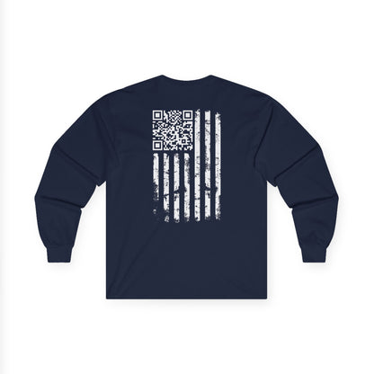 American Flag QR Code Long Sleeve Tee The Devil's Pickle