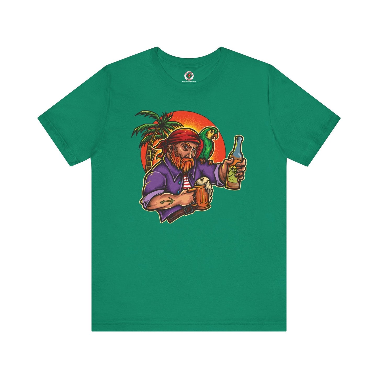Sunset Pirate Beer T-Shirt The Devil's Pickle