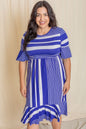 Plus Mix Stripe Ruffle Midi Dress See size chart under “more details” The Fashion Celestial