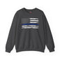 Thin Blue Line American Flag Crewneck Sweatshirt The Devil's Pickle