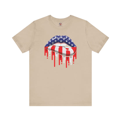 American Flag Lips T-Shirt The Devil's Pickle