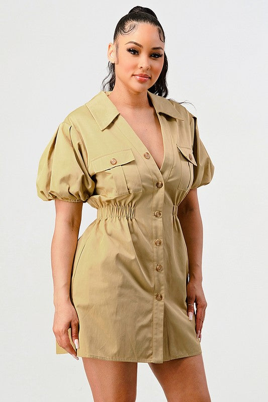 Casual but trendy safari mini dress See size chart under “more details” The Fashion Celestial