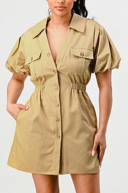 Casual but trendy safari mini dress See size chart under “more details” The Fashion Celestial