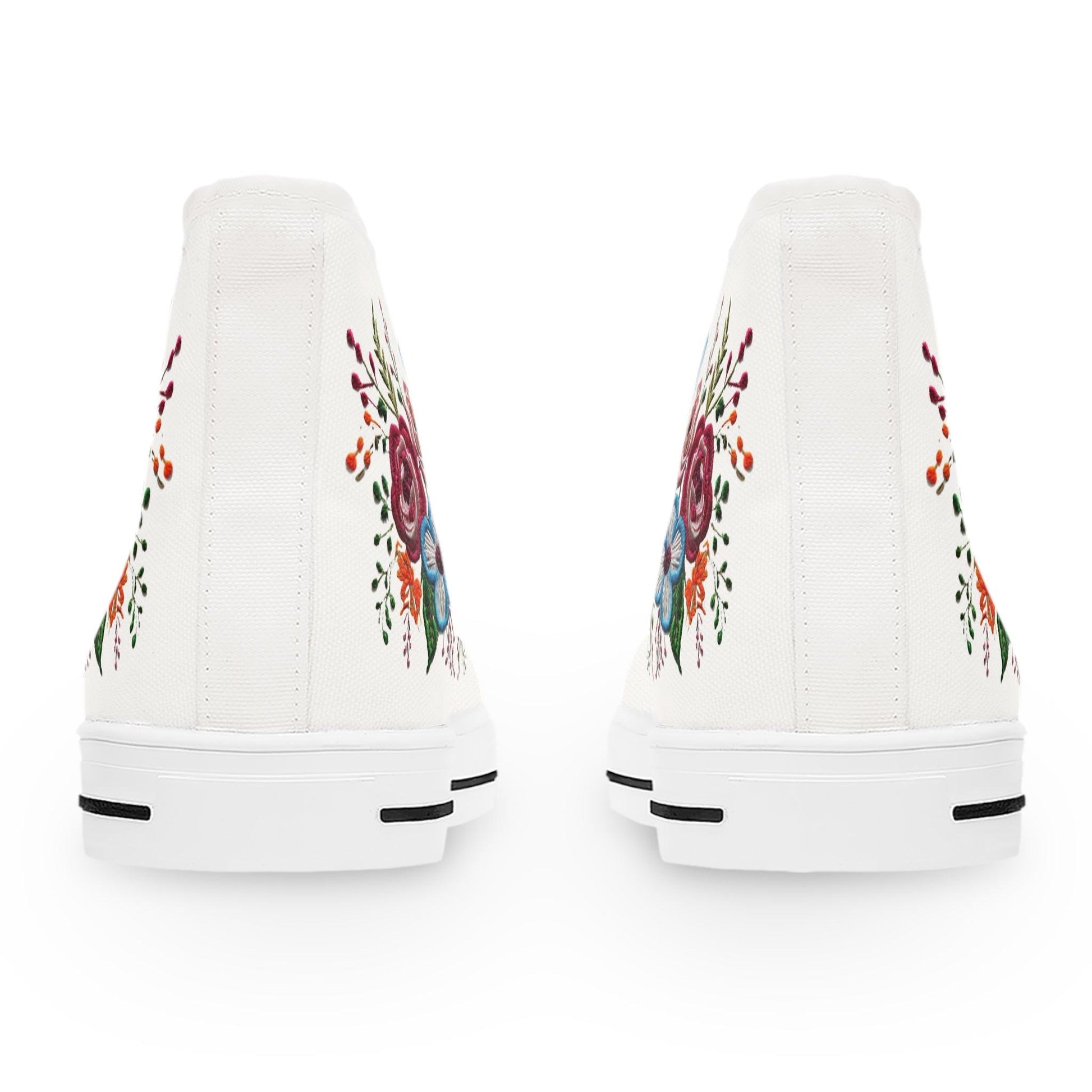 Womens White High Top Sneakers with Vibrant Wildflower Design Country in My Heart
