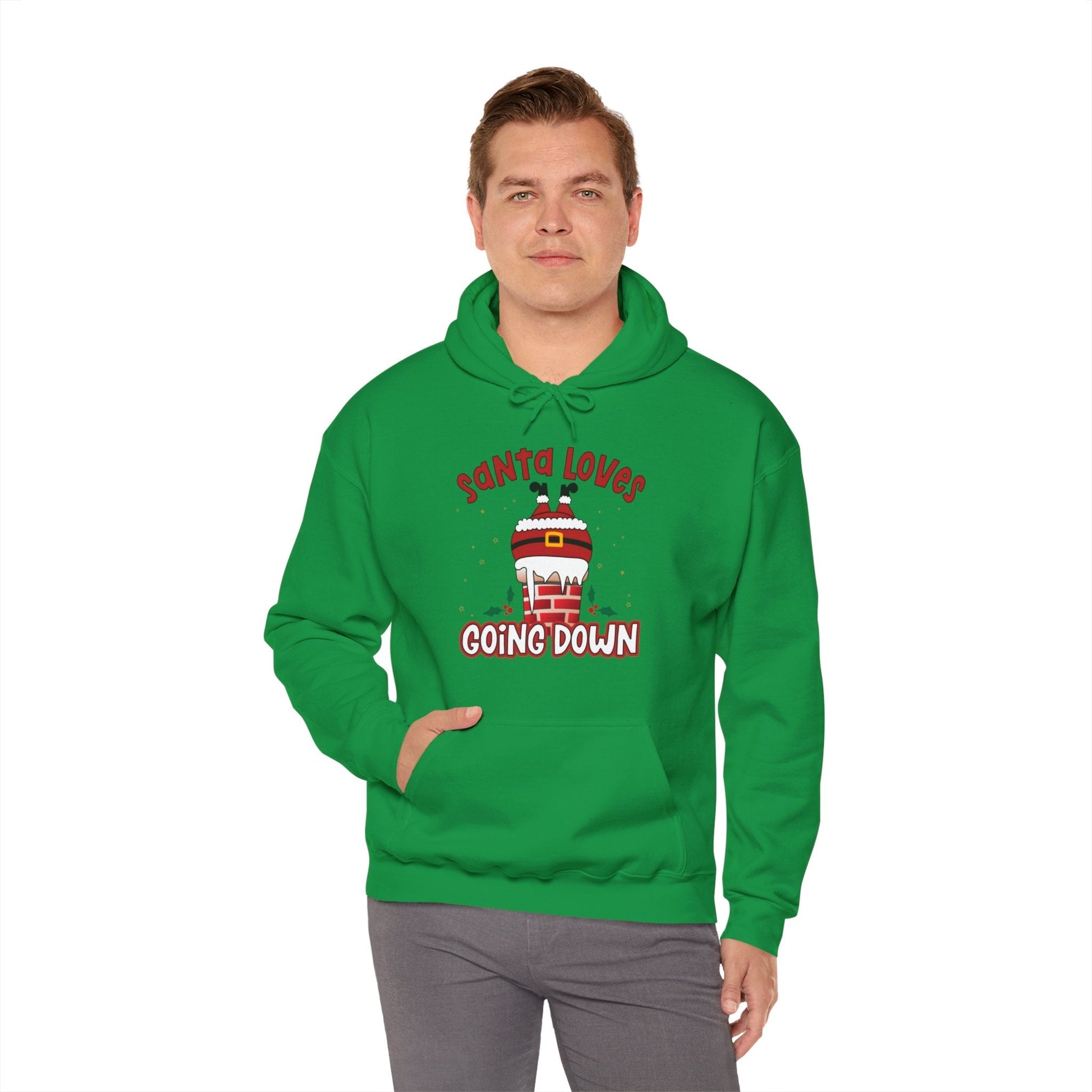 Santa Loves Going Down Hooded Sweatshirt The Devil's Pickle