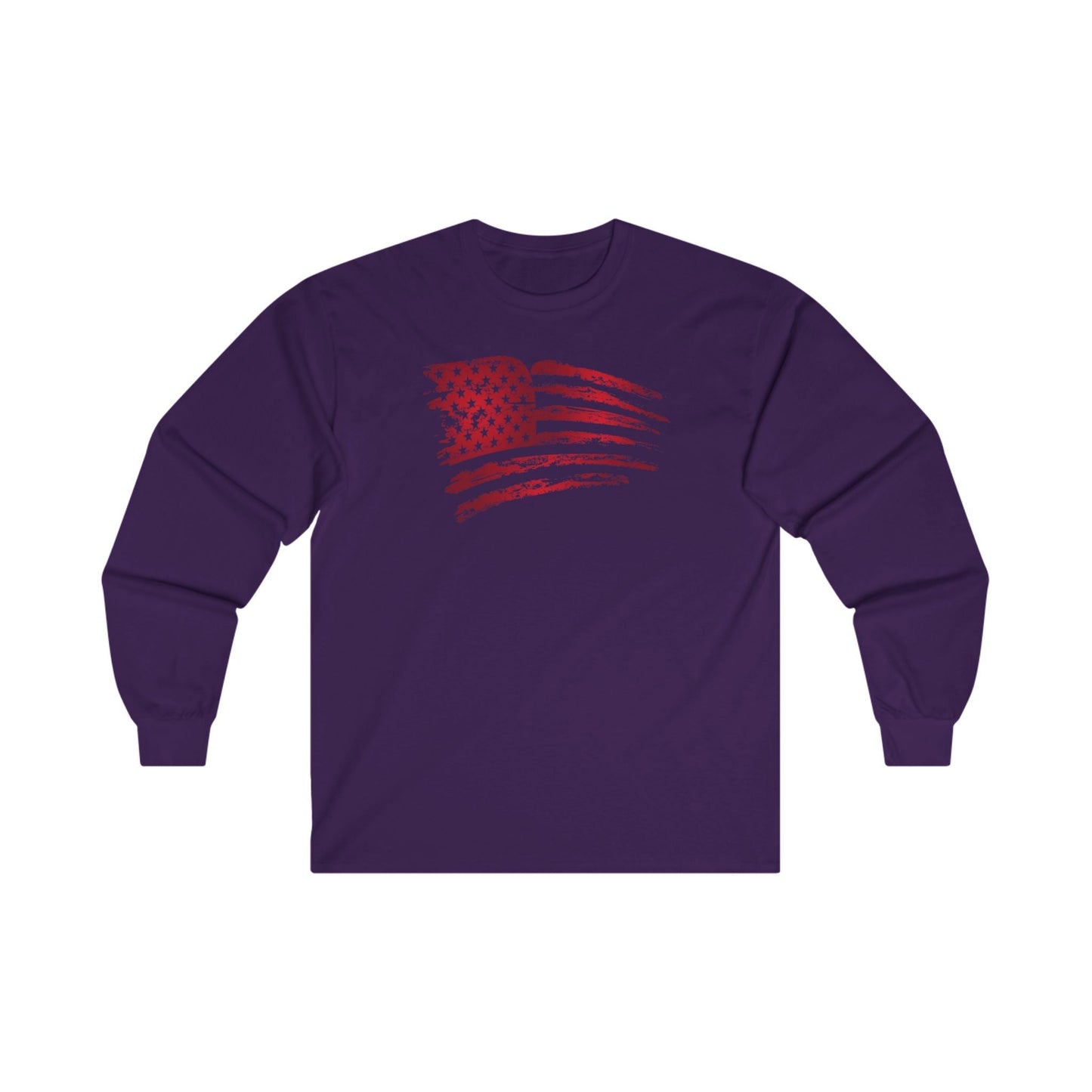 Red American Flag Long Sleeve Tee The Devil's Pickle