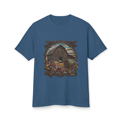 Weathered Barn and Wildflowers Tee Country in My Heart