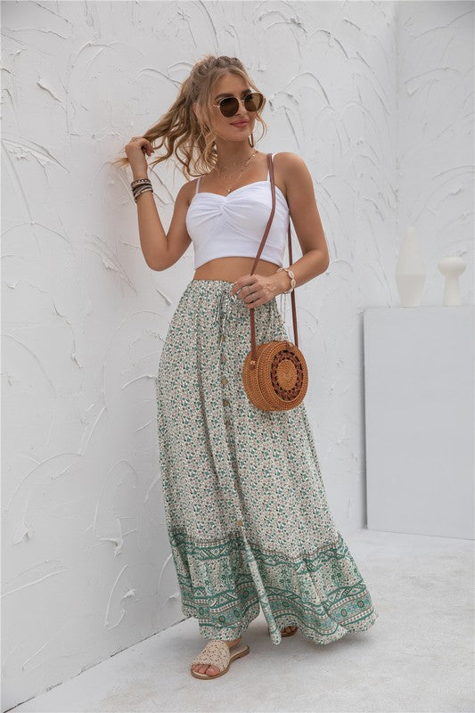 Womens Print Maxi Skirt See size chart under “more details” The Fashion Celestial